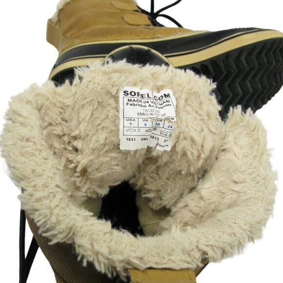 Sorel NL1631-280 Tivoli Leather Beige Insulated Waterproof Snow Boots Women's 7 - Picture 9 of 12
